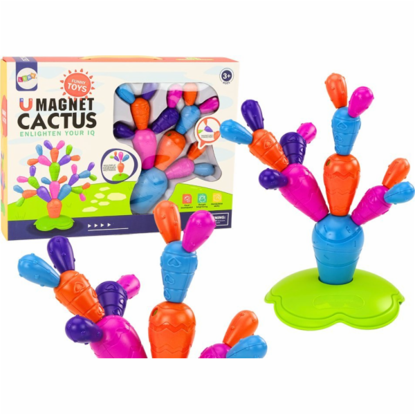 LeanToys Magnetické kaktusové stavební kostky , 16 dílků