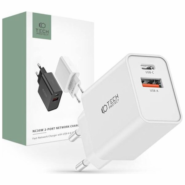 Tech-Protect Nabíječka TECH-PROTECT NC30W 2PORTOVÁ SÍŤOVÁ...