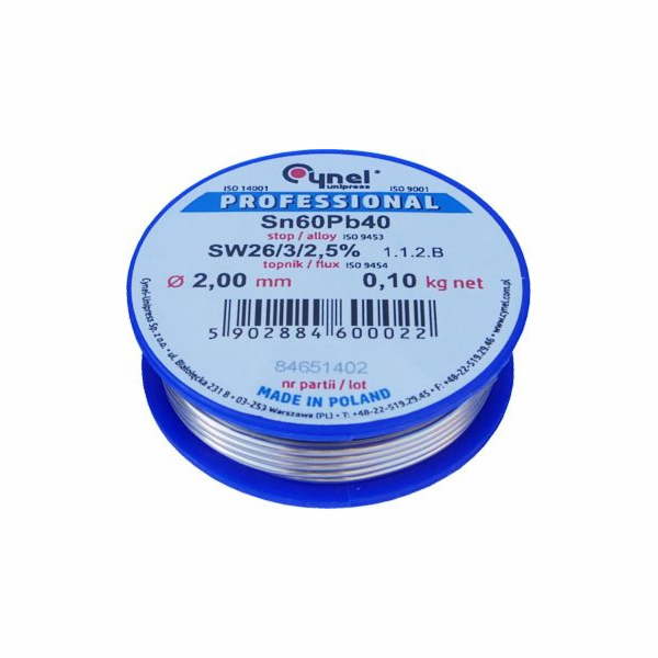 Premium Lux Mojeledy Tin 2,00mm 100g SW26/3/2,5% pájka (S...