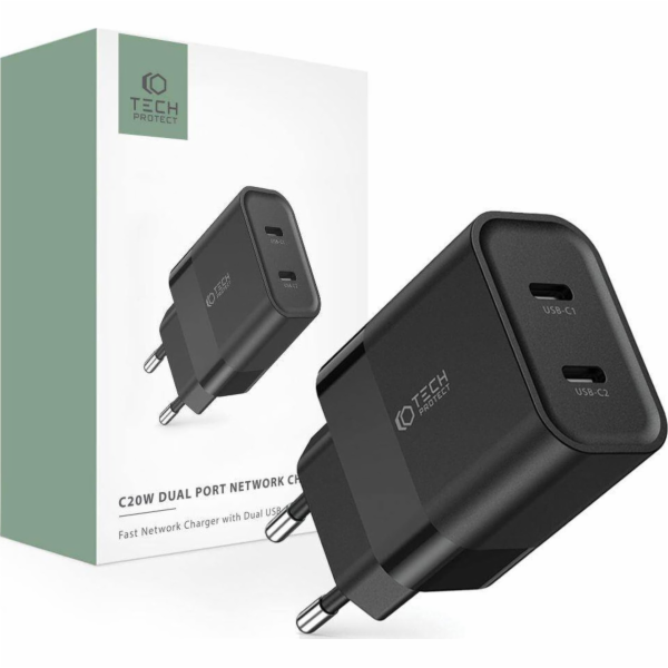 Tech-Protect Nabíječka PD 20W 2x USB-C Tech-Protect C20W ...
