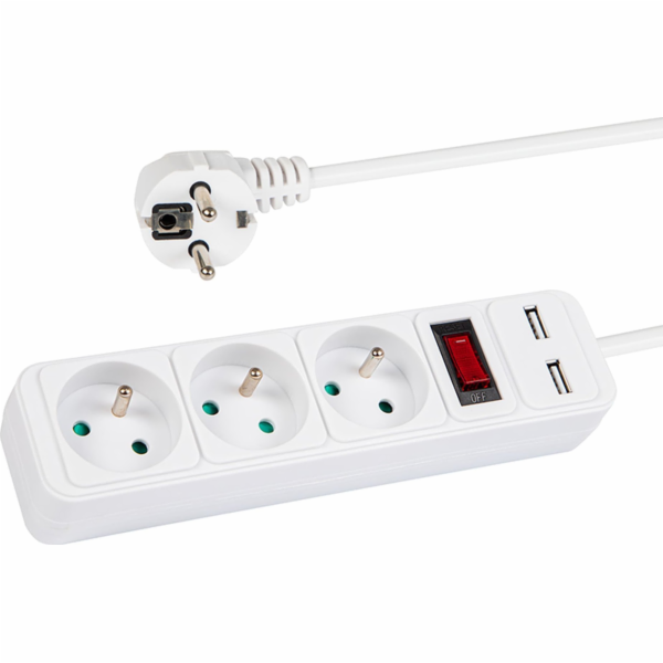 Blow Prodlužovací kabel 98-080# PR-370WSP/USB 3 zásuvky +...