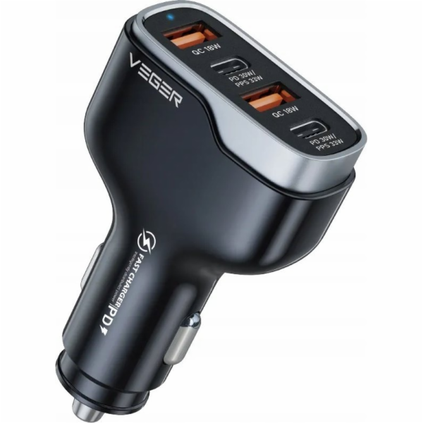 Veger Nabíječka Nabíječka do auta VEGER 2 x USB A + 2 x T...