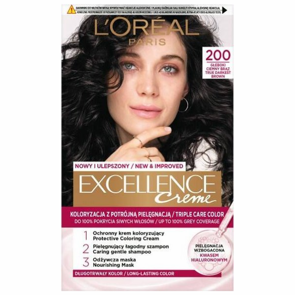 Alkotest L'OREAL Excellence Creme barva na vlasy 200 Tmav...