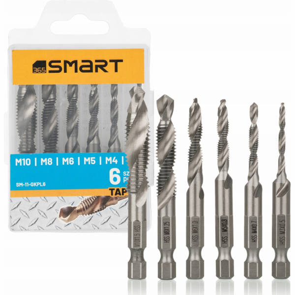 SMART365 Sada závitníků 1/4 HSS m3-m10 [6 ks]