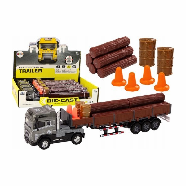 LeanToys Přívěs pro nákladní vůz na dřevo 1:24 Dřevěné po...