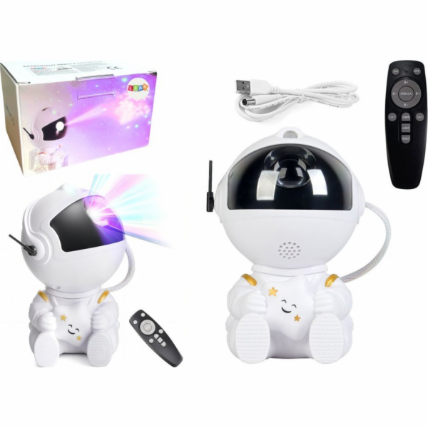 LeanToys Projektor Astronaut s LED hvězdou a USB dálkovým...