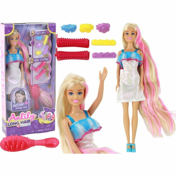 LeanToys Účes pro panenky Anlily s dlouhými blond vlasy