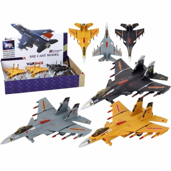 LeanToys Model letadla Friction Drive, šedá, černá nebo ž...