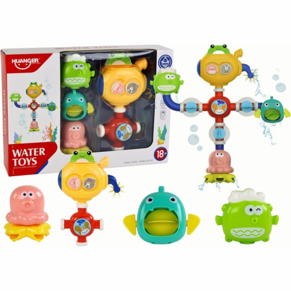 LeanToys Vodní hračka do vany s přepadem a přísavkami
