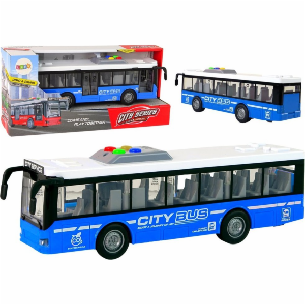 LeanToys Bateriový autobus Světla Zvuky Třecí Pohon Modrá...