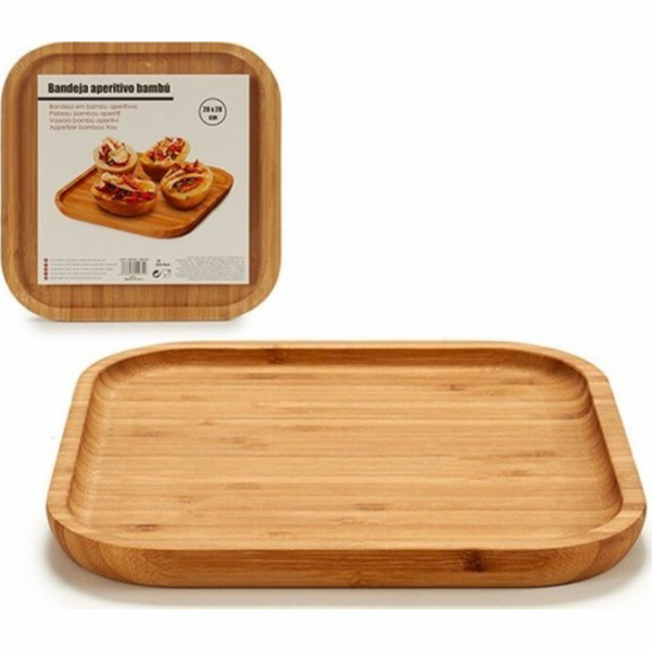 Bigbuy Home Bambusový tácek na svačiny (20 x 1,5 x 20 cm)