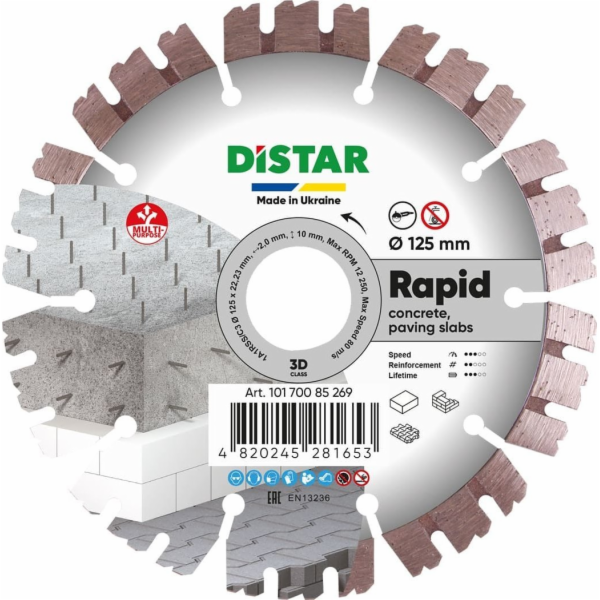 Distar Diamantový řezný kotouč Distar 1A1RSS 125 Rapid