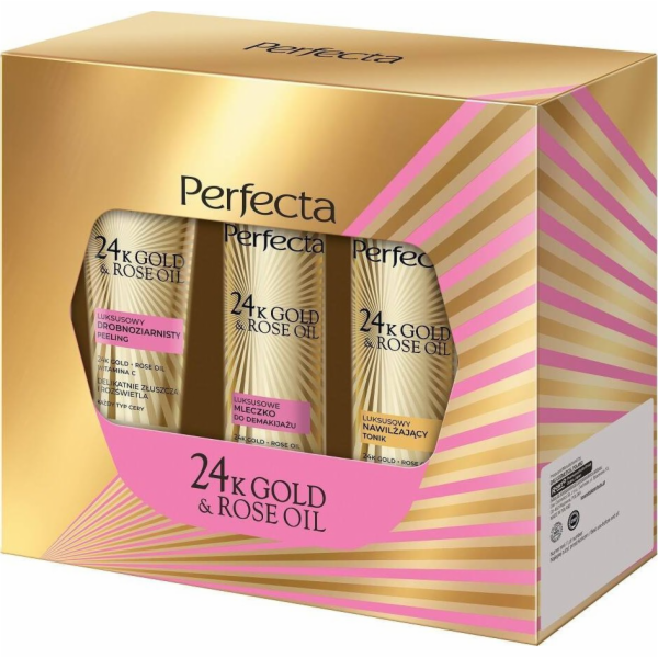 Perfecta peeling s 24K zlatem a růžovým olejem 75 g + ple...