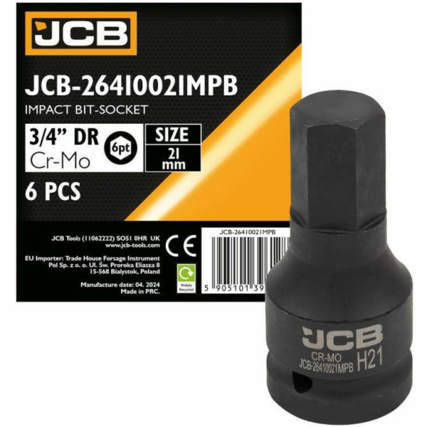 JCB Nástrčný klíč Impact Bit 3/4 21 mm (6hranný)