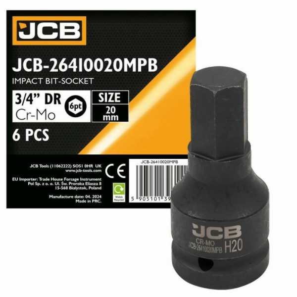 JCB Nástrčný klíč Impact Bit 3/4 20 mm (6hranný)