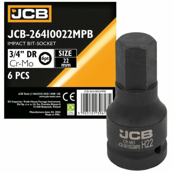 JCB Nástrčný klíč Impact Bit 3/4 22 mm (6hranný)