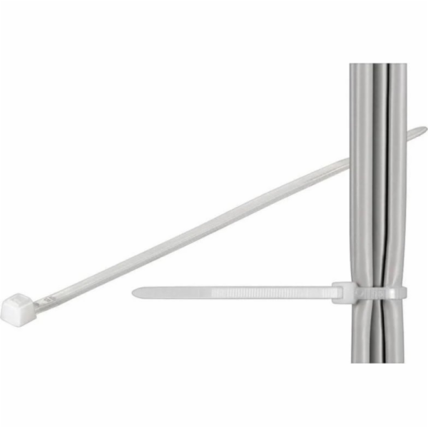 Techly Stahovací pásky Techly 370x3,6mm bílé 100 ks