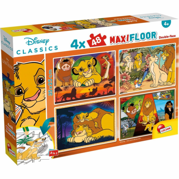 Lisciani DISNEY PUZZLE MAXIFLOOR 4 X 48 LVÍ KRÁL