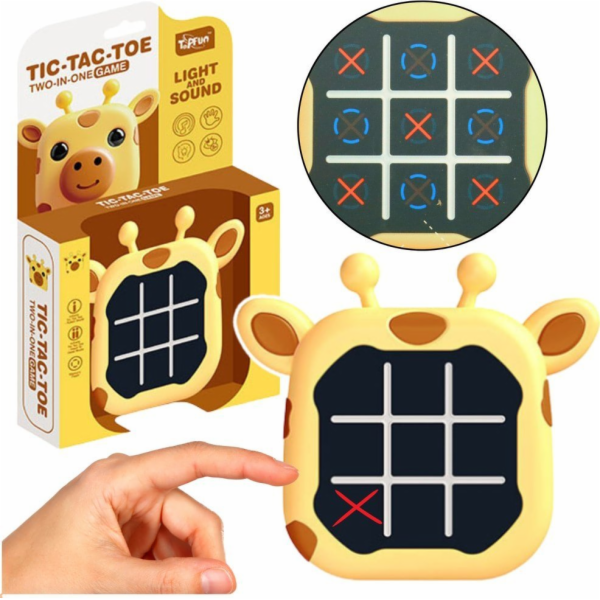 LeanToys Elektronická hra 3v1 piškvorky s pamětí Žirafa ž...