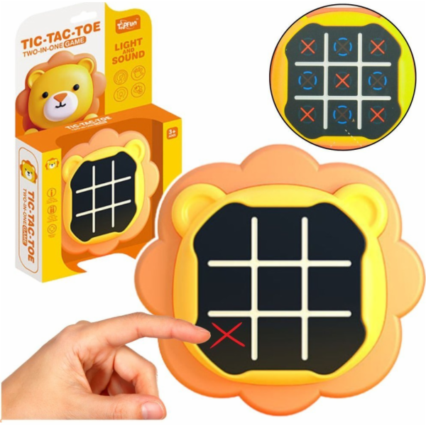 LeanToys Elektronická hra 3v1 Piškvorky Pexeso Lev Oranžo...