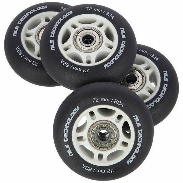 Nils Extreme PU 72x24 82A ČERNÁ MATNÁ (4 ks) + ABEC-9 (8 ...