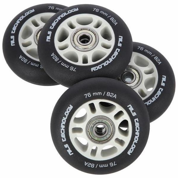 Nils Extreme PU 76x24 82A ČERNÁ MATNÁ (4 ks) + ABEC-9 (8 ...