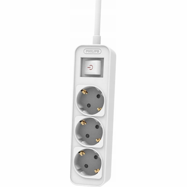Philips PRODLOUŽOVACÍ KABEL BÍLÝ, 3 ZÁSUVKY SCHUKO 1,5 M ...
