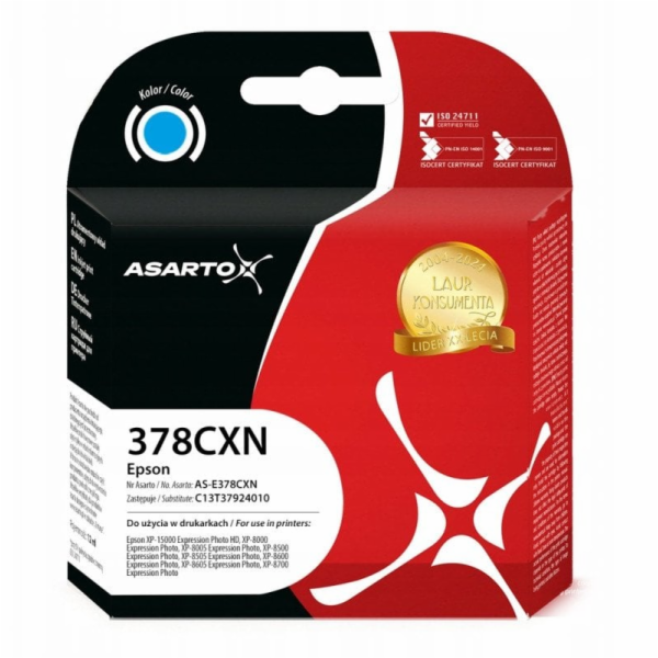 Asarto Inkoust pro Epson 378XL | C13T37924010 | 830 stran...