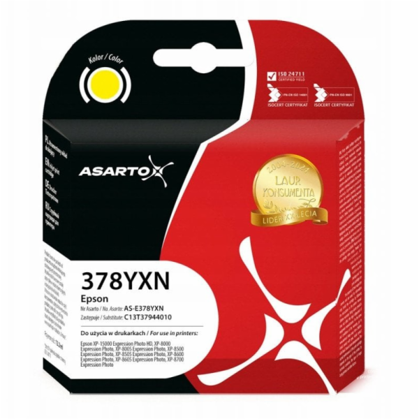 Asarto Inkoust pro Epson 378XL | C13T37944010 | 830 stran...
