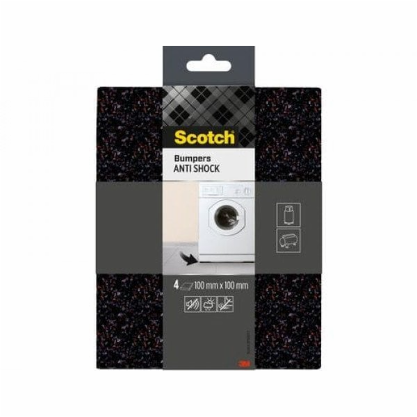 Scotch Gumové antivibrační podložky , 100x100 mm, 4 ks, č...