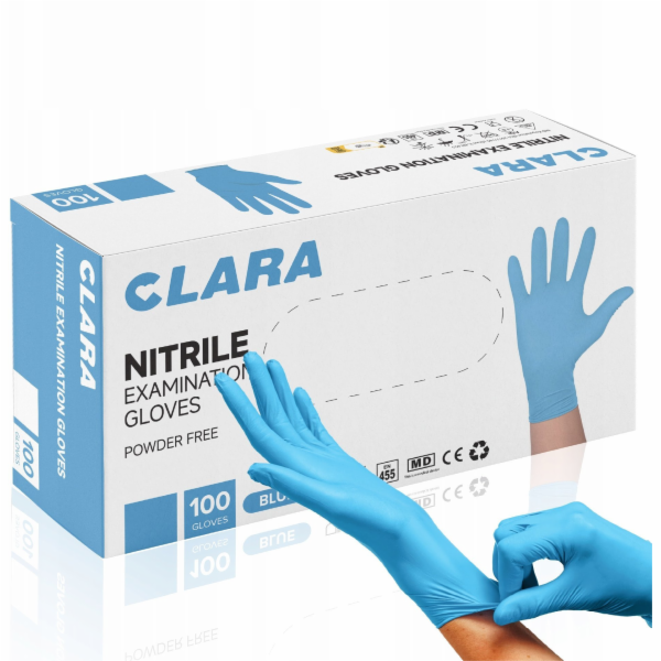 Clara Nitrilové rukavice bez pudru, 100 ks, velikost XL, ...