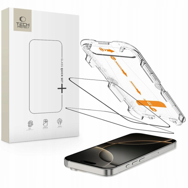 Tech-Protect TVRZENÉ SKLO QUICK SET+ 2 KS PRO IPHONE 16 P...