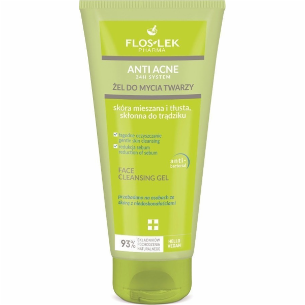 Floslek Anti Acne 24h System čisticí gel na obličej 200ml