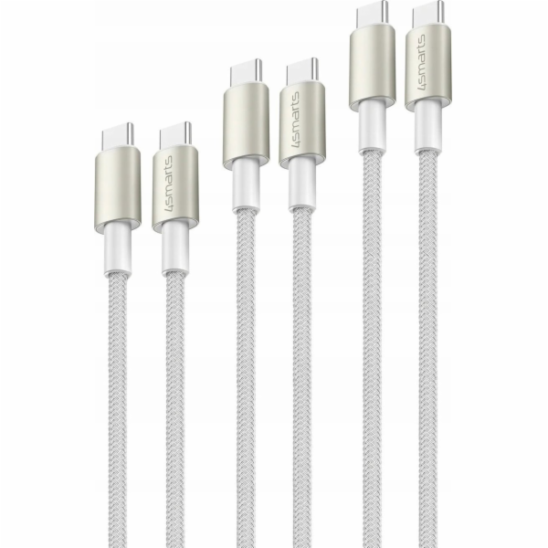 4smarts USB-C - USB-C kabel 3 m stříbrný (540621)