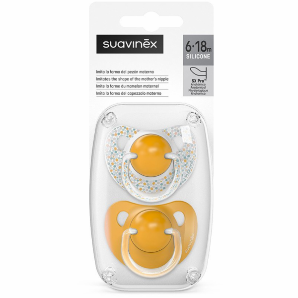 Suavinex - 308257-ANATOMICKÝ SILIKONOVÝ VZOR 2 KS/6-18M/Ž...