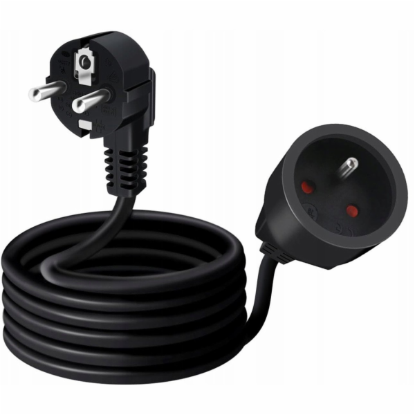 LTC Prodlužovací kabel zástrčka - zásuvka 10m černý