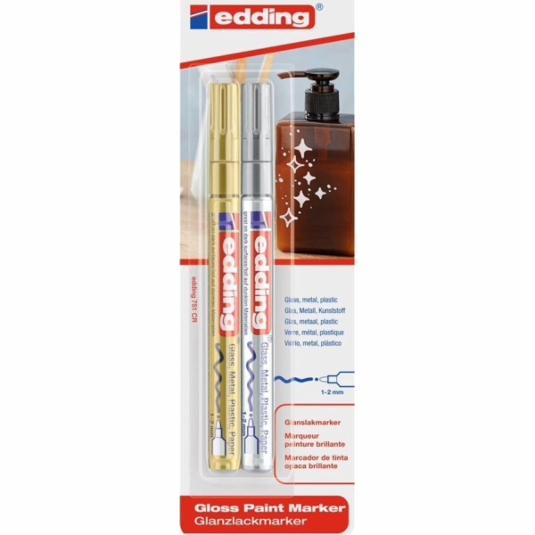 Edding Lesklý olejový popisovač 1-2 mm 2 barvy