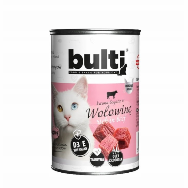 BULTI Rich in beef - mokré krmivo pro kočky - 400g