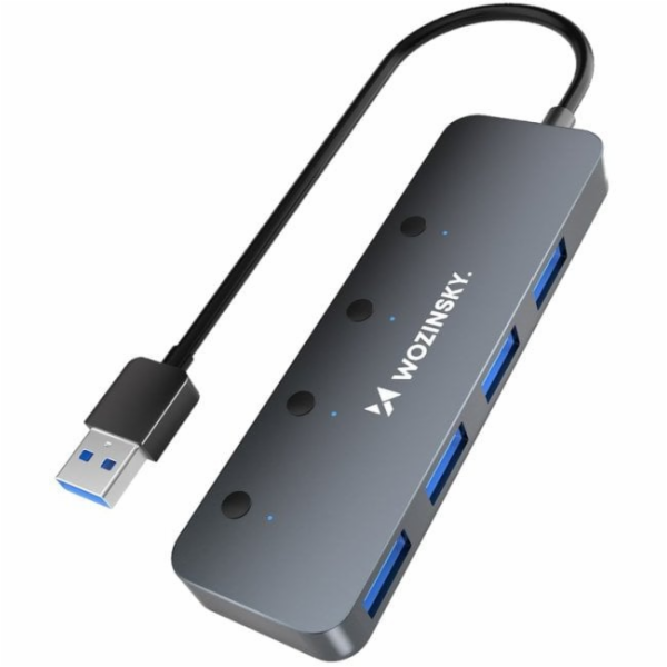 Wozinsky 4x USB-A hub splitter s hliníkovými přepínači - ...