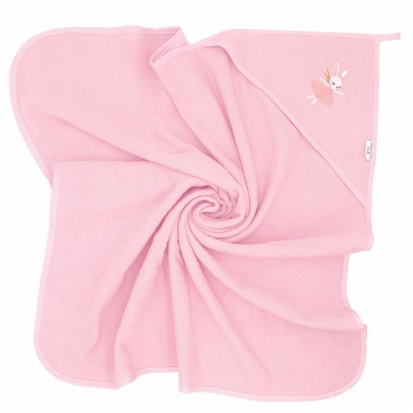 Bocioland 2278 VANILKOVÝ POVLAK 100X100 RŮŽOVÝ ZAJÍČEK BL227