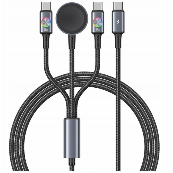 Usams Kabel USB-C - 2x USB-C, černý