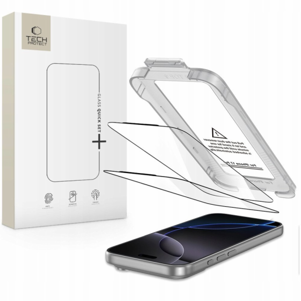Tech-Protect TVRZENÉ SKLO QUICK SET+ 2 KS PRO IPHONE 17 P...
