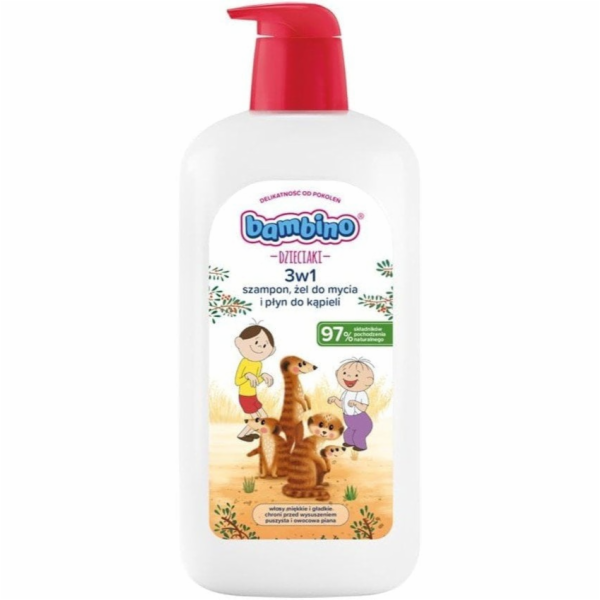 Bambino Kids 3v1 šampon, sprchový gel a koupelový gel s m...