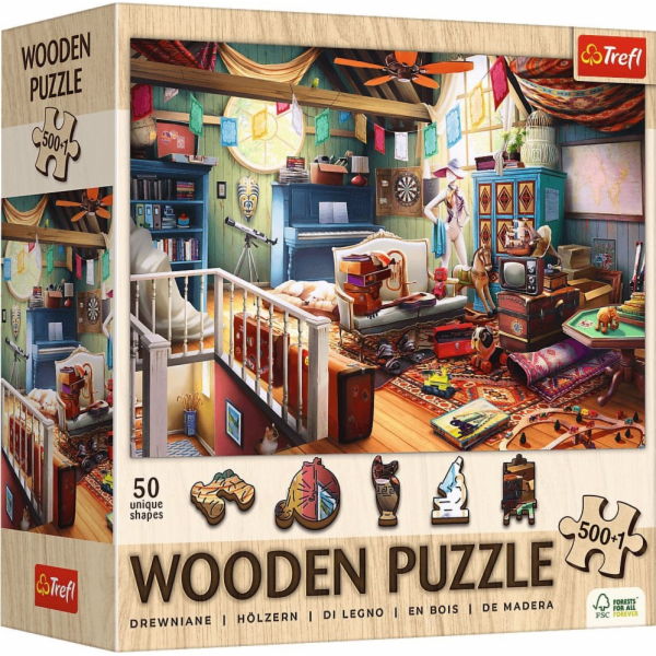 Trefl dřevěné puzzle Poklady v podkroví 501 dílků (20220)