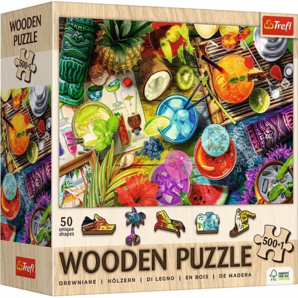 Trefl dřevěné puzzle Barevné koktejly 501 dílků (20215)