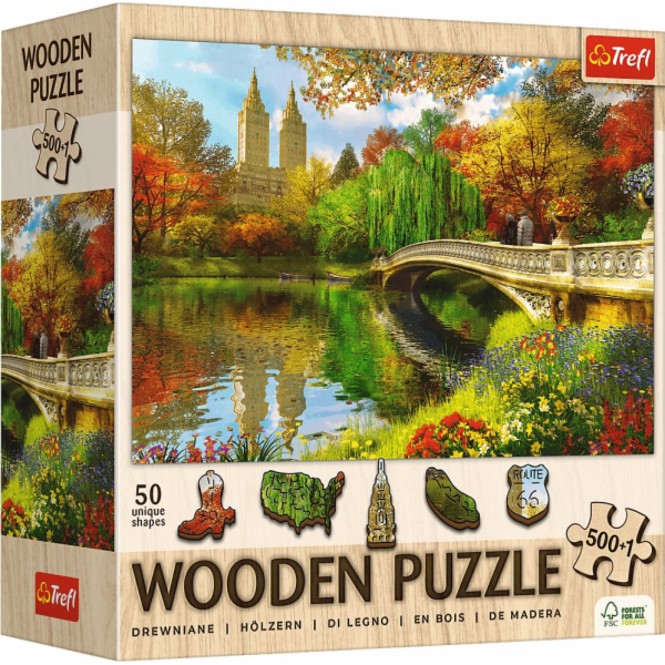 Trefl dřevěné puzzle Central Park, Manhattan 501 dílků (2...