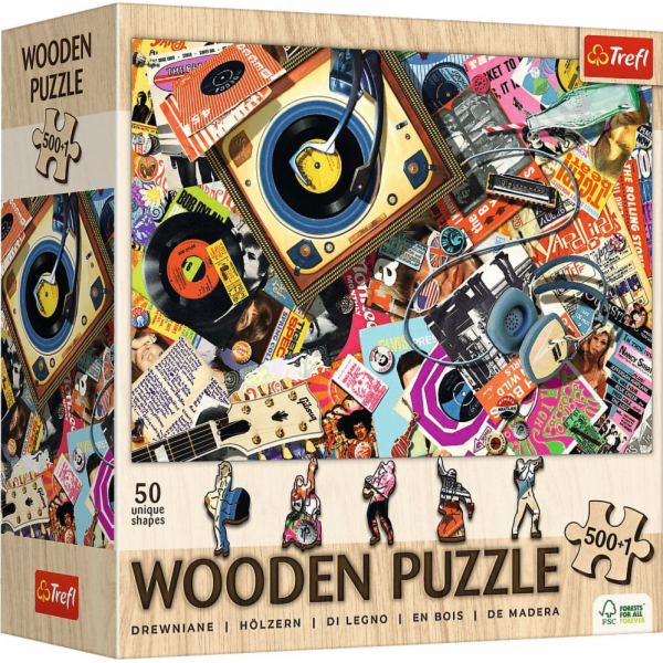 Trefl dřevěné puzzle Ve světě hudby 501 dílků (20221)