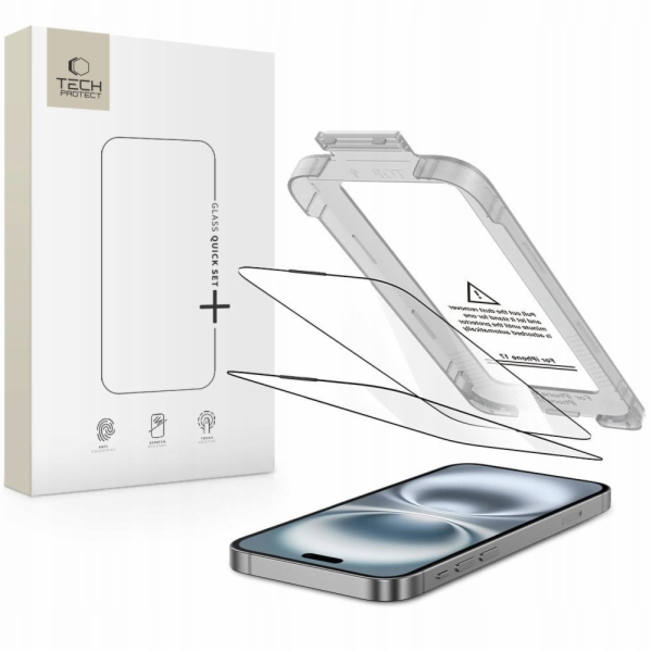 Tech-Protect Tvrzené sklo Quick Set+ pro iPhone 17 - čern...