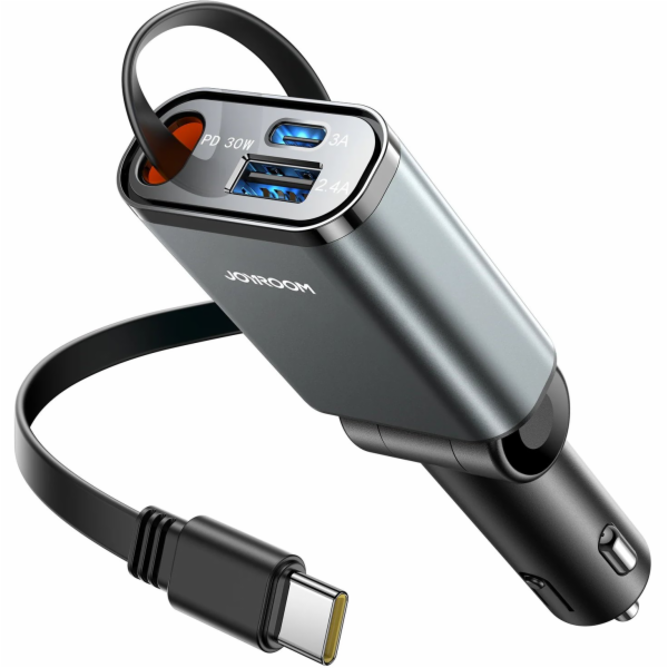 Joyroom Autonabíječka JR-CCL07 3 v 1 s vestavěným zatahov...