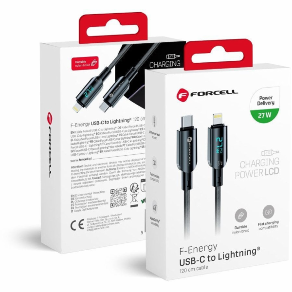 ForCell Kabel USB-C - Lightning 1,2 m černý